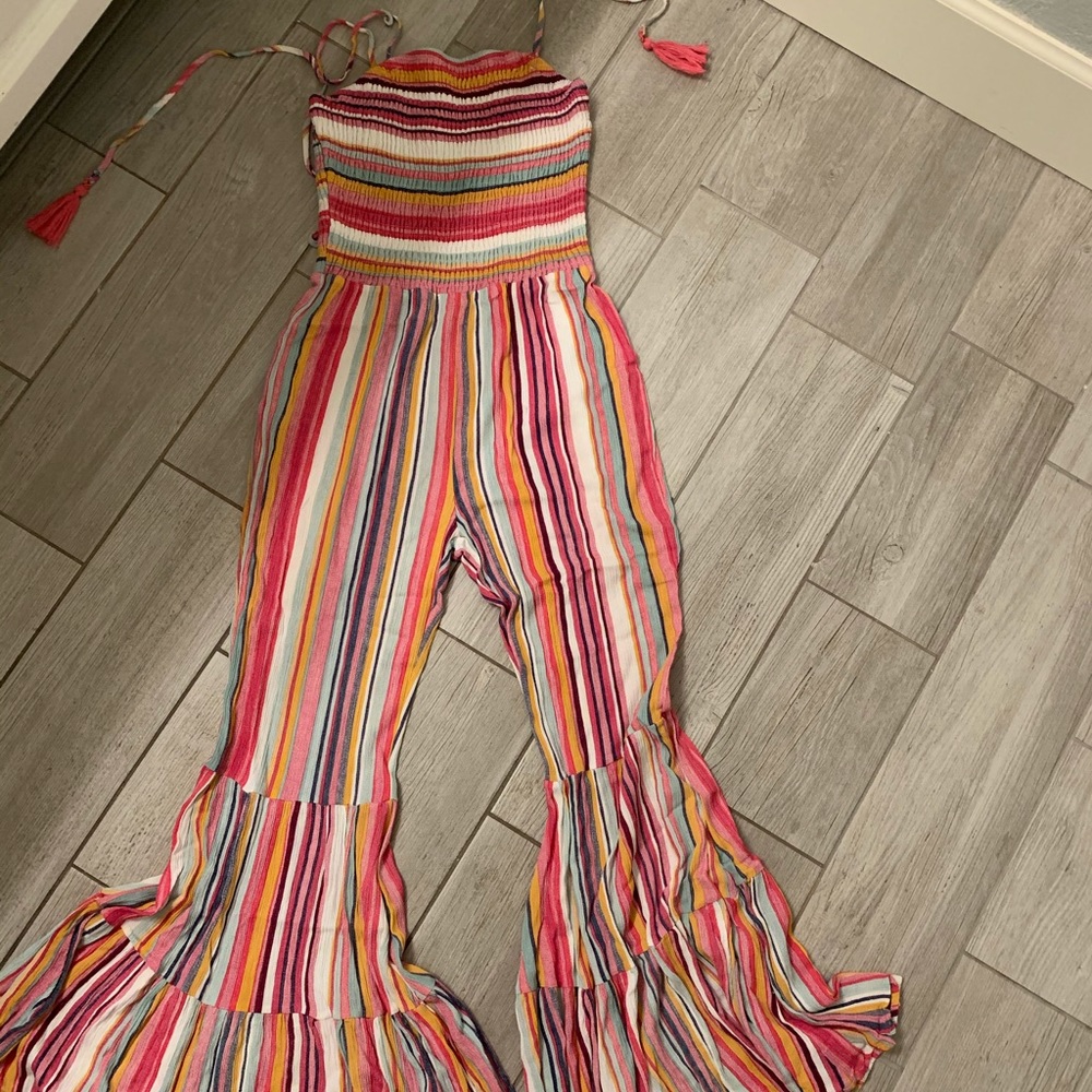 stripped jumpsuit